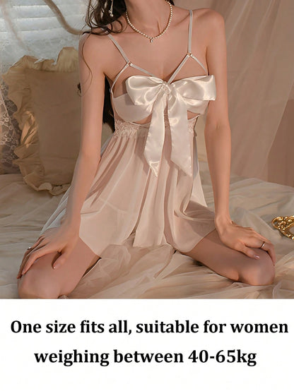 Charming Sheer Nightgown Flirtatious Lingerie Dress Romantic Sleepwear Dress Sexy Underwear Pajamas Night Wear Y2k Summer Travel Cosplay Costume