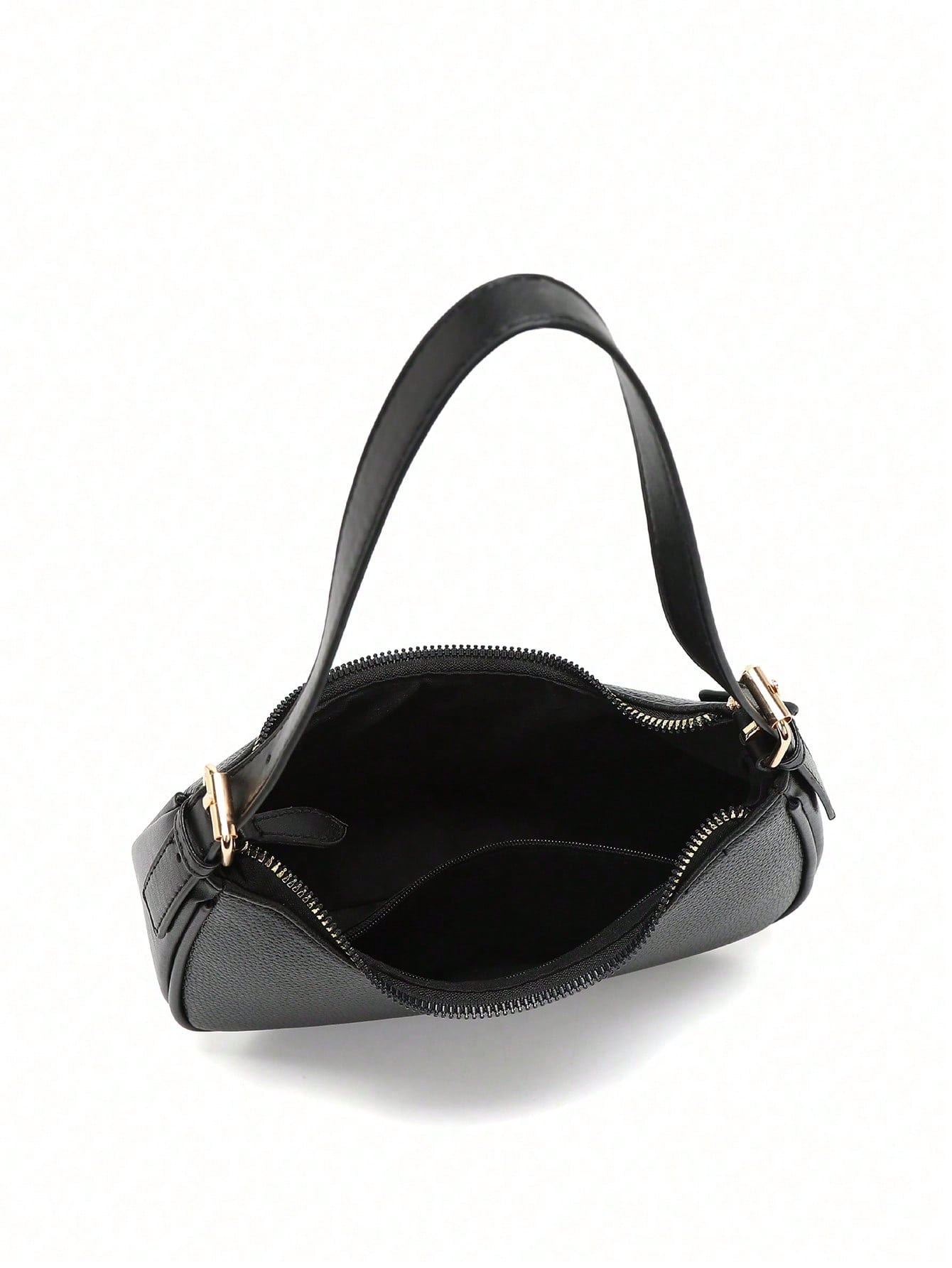 [Cherry Pendant] Black Square Bag, Fashionable Crescent Bag, Y2K Underarm Bag, New Shoulder Crossbody Bag, Versatile Women Handbag