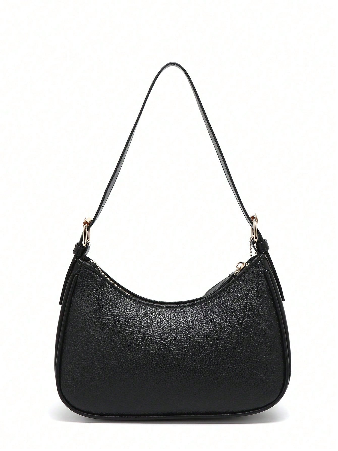 [Cherry Pendant] Black Square Bag, Fashionable Crescent Bag, Y2K Underarm Bag, New Shoulder Crossbody Bag, Versatile Women Handbag