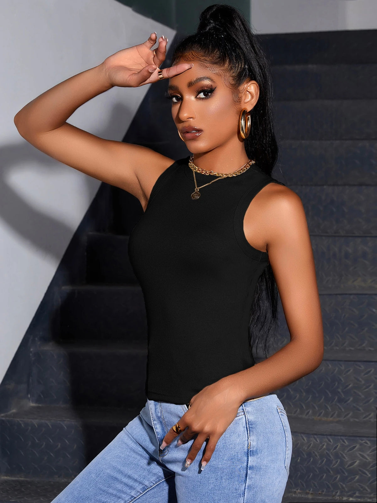 Chiquease Ribbed Knit Tank Top