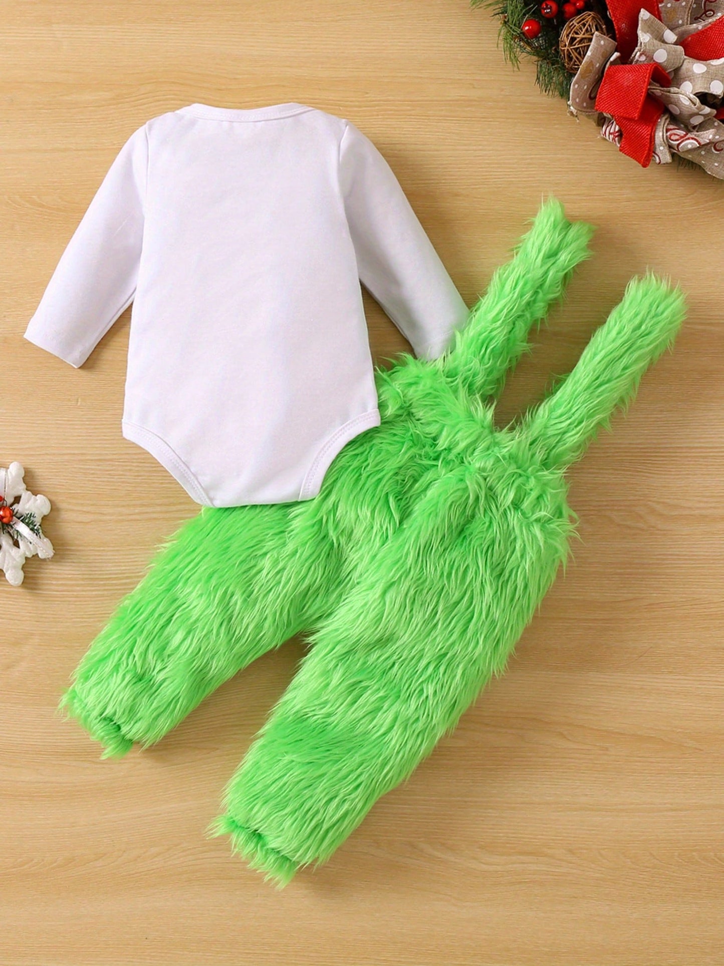 Christmas Baby Boy Girl Outfit Infant The Baby Who Christmas Outfit Romper Furry Suspender Pants Xmas Gifts
