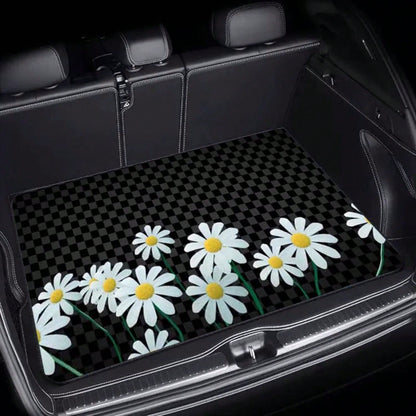 CKnight Item Picture 1pc Car Trunk Mat Size 75x100 Daisy Design Durable Material Universal Car Models Trunks Protects Cargo Easy To And Adds A Touch Of Stylish Beauty To The