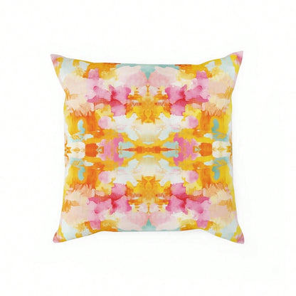 CKnight [Room Decor Pillow]Watercolor Throw Pillow Cover Abstract Ikat Art, Orange & Pink