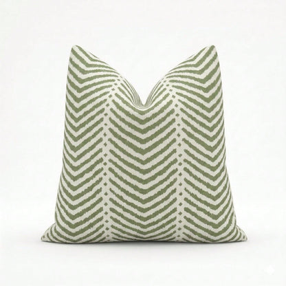 CKnight Schumacher La Jolla Verde Pillow Cover – Green Stripe IndoorOutdoor Performance Throw Pillow
