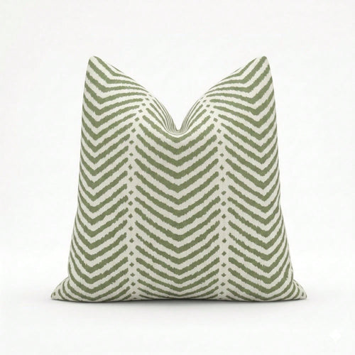 CKnight Schumacher La Jolla Verde Pillow Cover – Green Stripe IndoorOutdoor Performance Throw Pillow