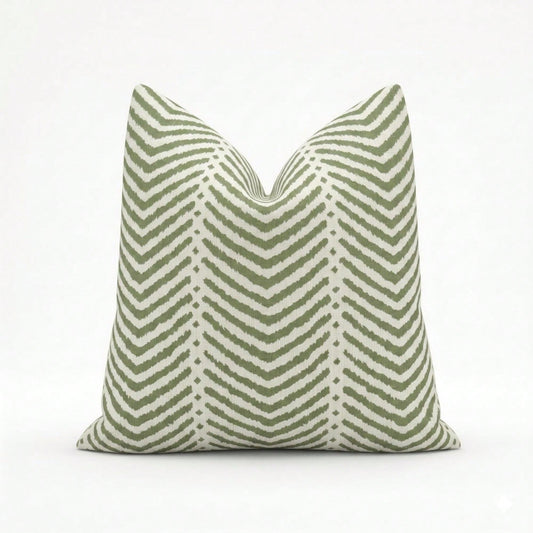 CKnight Schumacher La Jolla Verde Pillow Cover – Green Stripe IndoorOutdoor Performance Throw Pillow