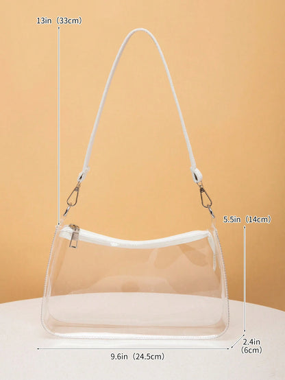 Clear Bag, Stadium Approved 12 X 12 X 6 Clear Transparent Purse Bag For Concerts Sports Events Festivals, Waterproof, Sandproof Transparent Bag, Beach Sports Picnic Snacks Clear Purse For Women
