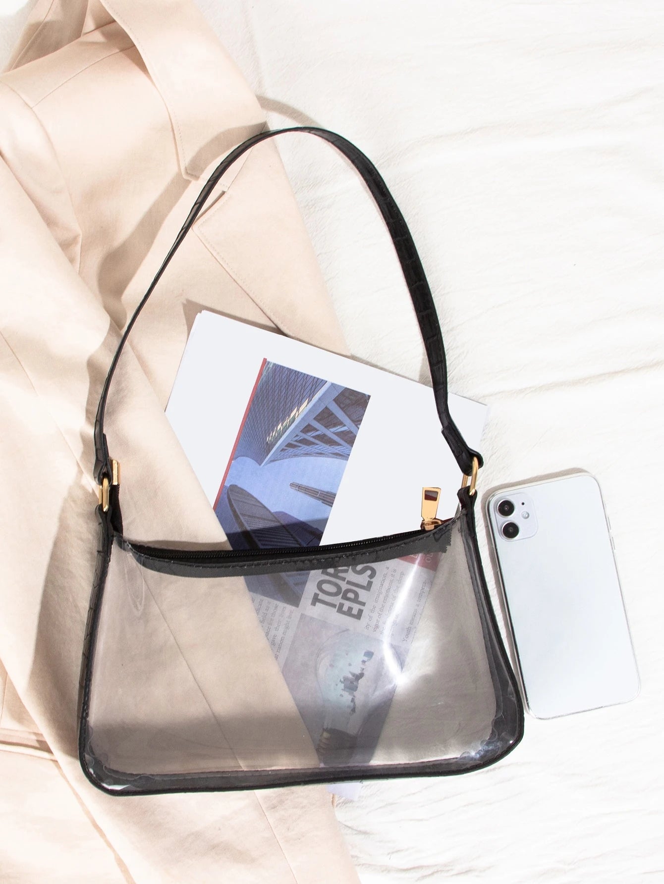 Clear Bag, Stadium Approved 12 X 12 X 6 Clear Transparent Purse Bag For Concerts Sports Events Festivals, Beach Bags