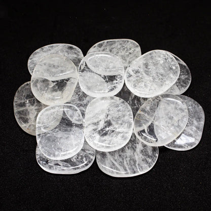 Clear Quartz Flat Palm Stone