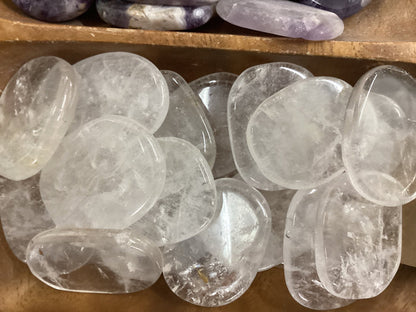 Clear Quartz Flat Palm Stone