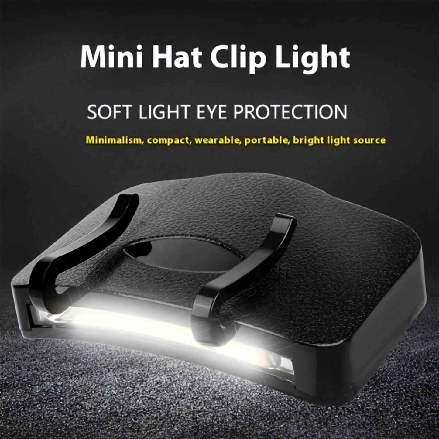 Clip-On LED Hat Light, Under-Visor Headlamp, Splash-Resistant, Ideal For Cycling, Hiking, And Camping (Batteries Not Included)