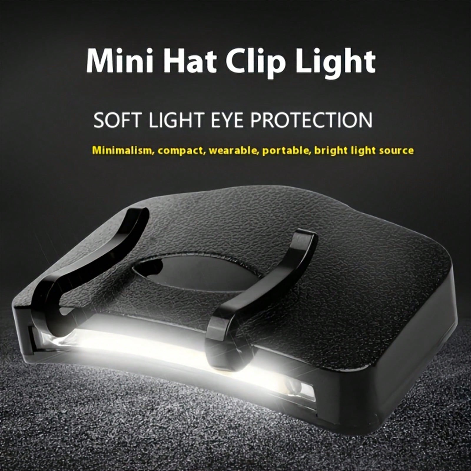 Clip-On LED Hat Light, Under-Visor Headlamp, Splash-Resistant, Ideal For Cycling, Hiking, And Camping (Batteries Not Included)