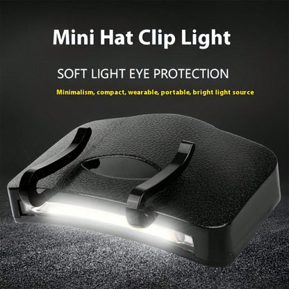 Clip-On LED Hat Light, Under-Visor Headlamp, Splash-Resistant, Ideal For Cycling, Hiking, And Camping (Batteries Not Included)