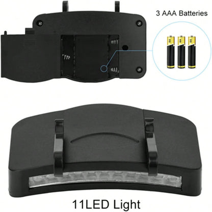 Clip-On LED Hat Light, Under-Visor Headlamp, Splash-Resistant, Ideal For Cycling, Hiking, And Camping (Batteries Not Included)