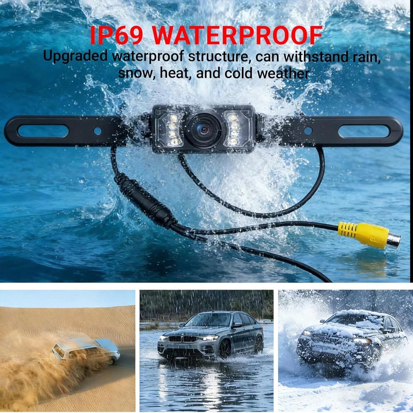 CMOS Car Rear View Backup Parking Reverse Camera Back HD Vision Waterproof 7 LED