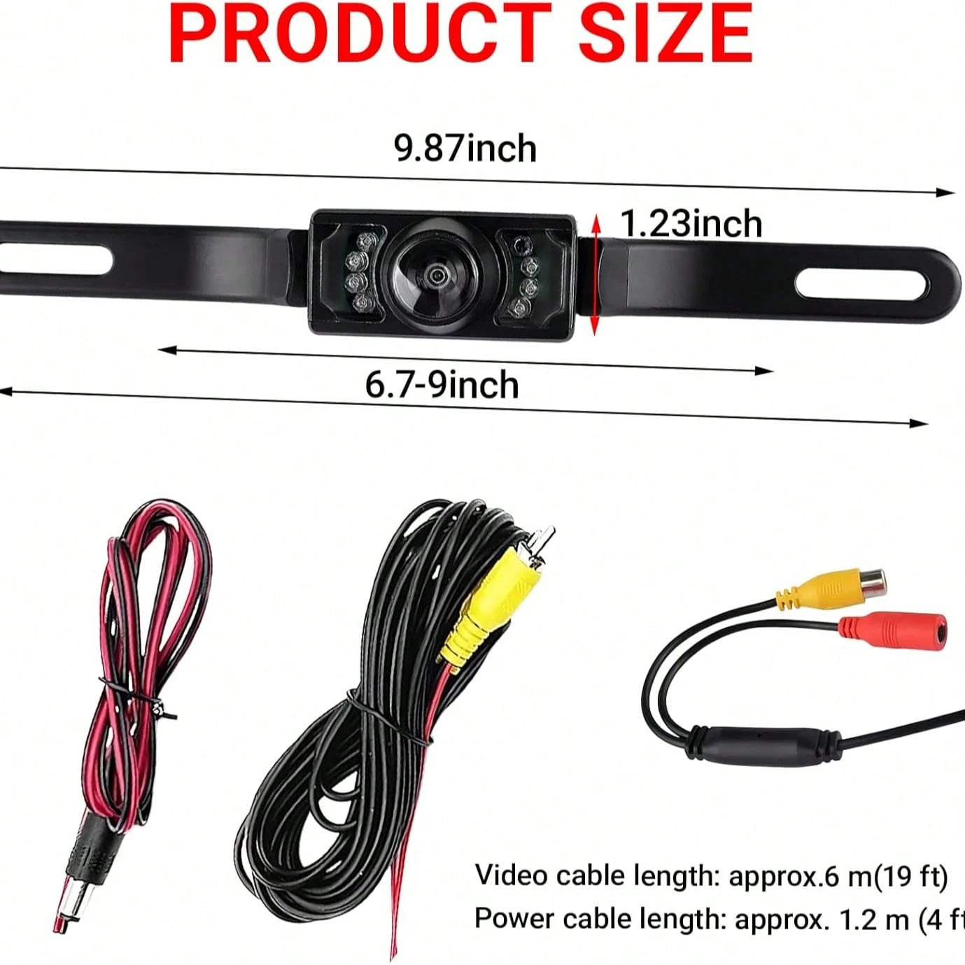 CMOS Car Rear View Backup Parking Reverse Camera Back HD Vision Waterproof 7 LED