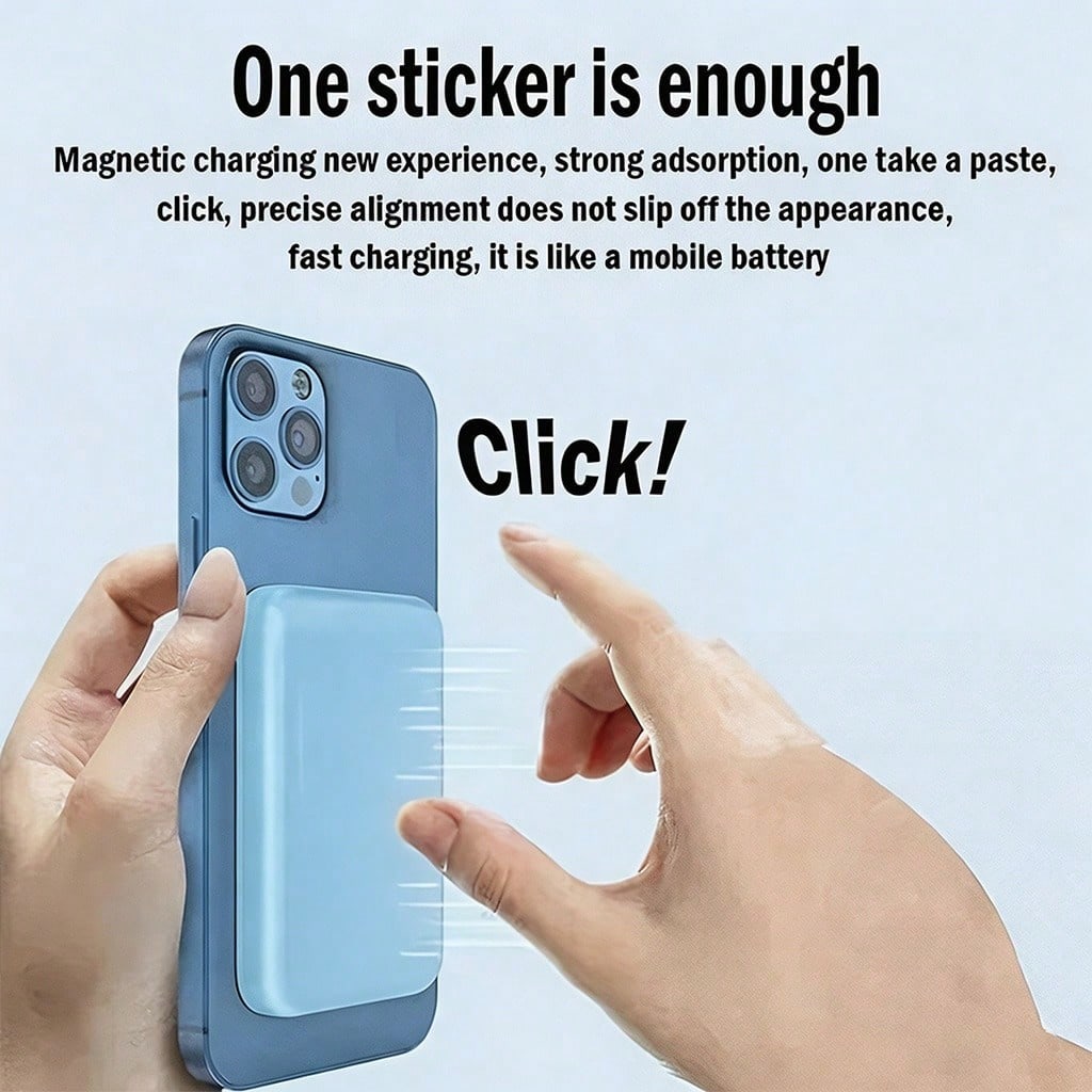 College Essentials 5000mAh Magnetic Wireless Portable Charger 15W Magnetic Charging 22.5W Fast Wired Power Bank Slim Lightweight Phone Charger Dual Device Charging Strong Suction Precise Alignment Com