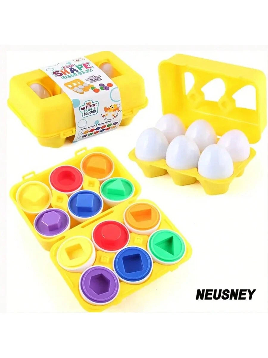 Color And Shape Matching Easter Eggs, Educational Easter Egg Set Toy With Blue Egg Tray, Early Learning Shape And Sorting Recognition Puzzle Skills, Suitable For Toddlers And Kids, Can Be Used As East