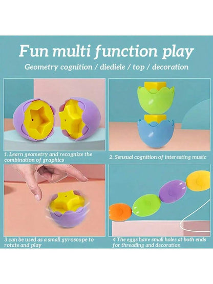 Color And Shape Matching Easter Eggs, Educational Easter Egg Set Toy With Blue Egg Tray, Early Learning Shape And Sorting Recognition Puzzle Skills, Suitable For Toddlers And Kids, Can Be Used As East