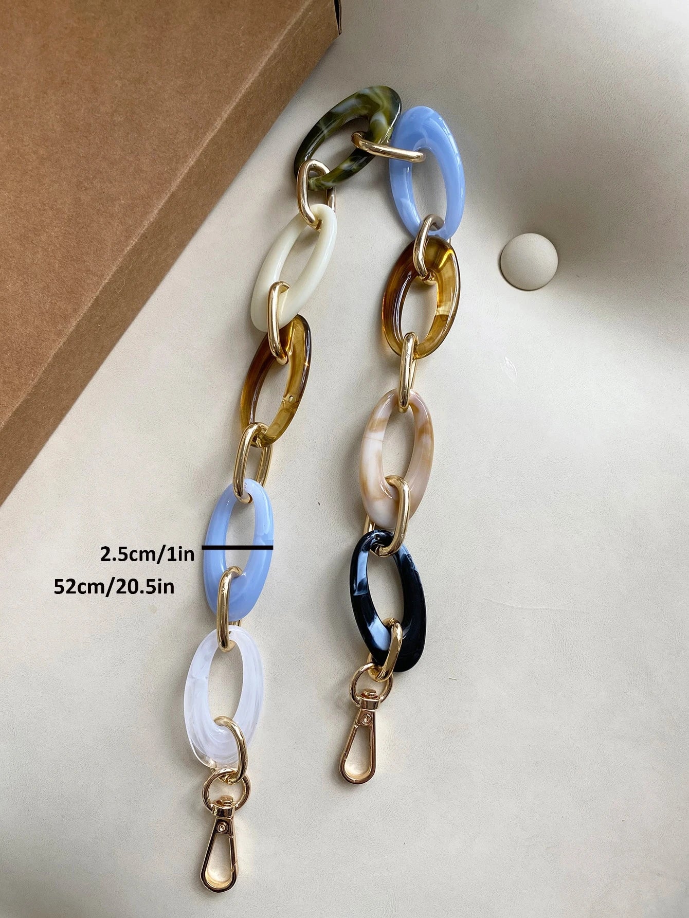Colorblock Chain Design Bag Strap Bag Accessories DIY Accessories Adjustable Replacement Shoulder Strap Stylish Durable