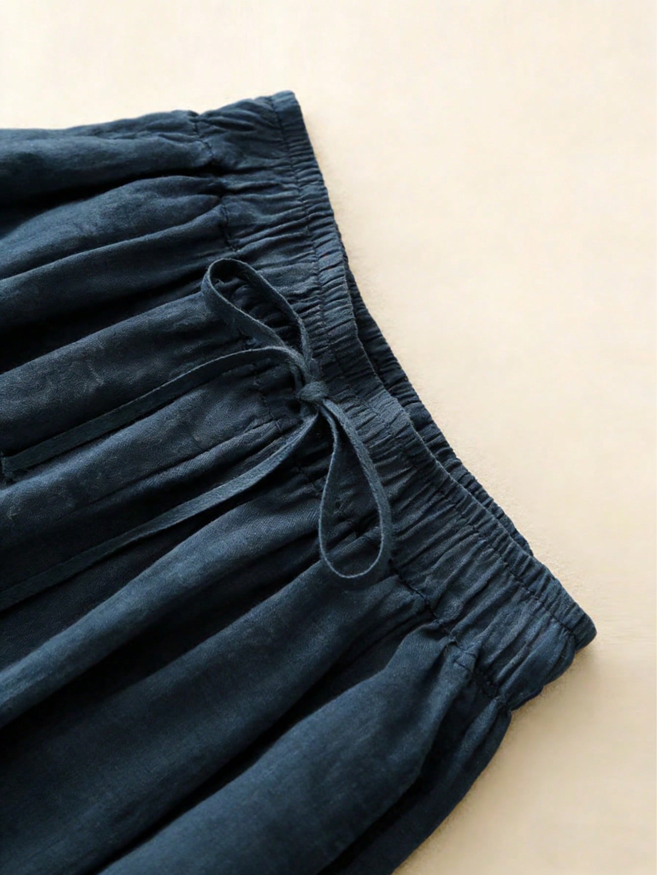 Comfortable Casual High Waist Elastic Linen Drape Pants, Suitable For Autumn & Summer Spring