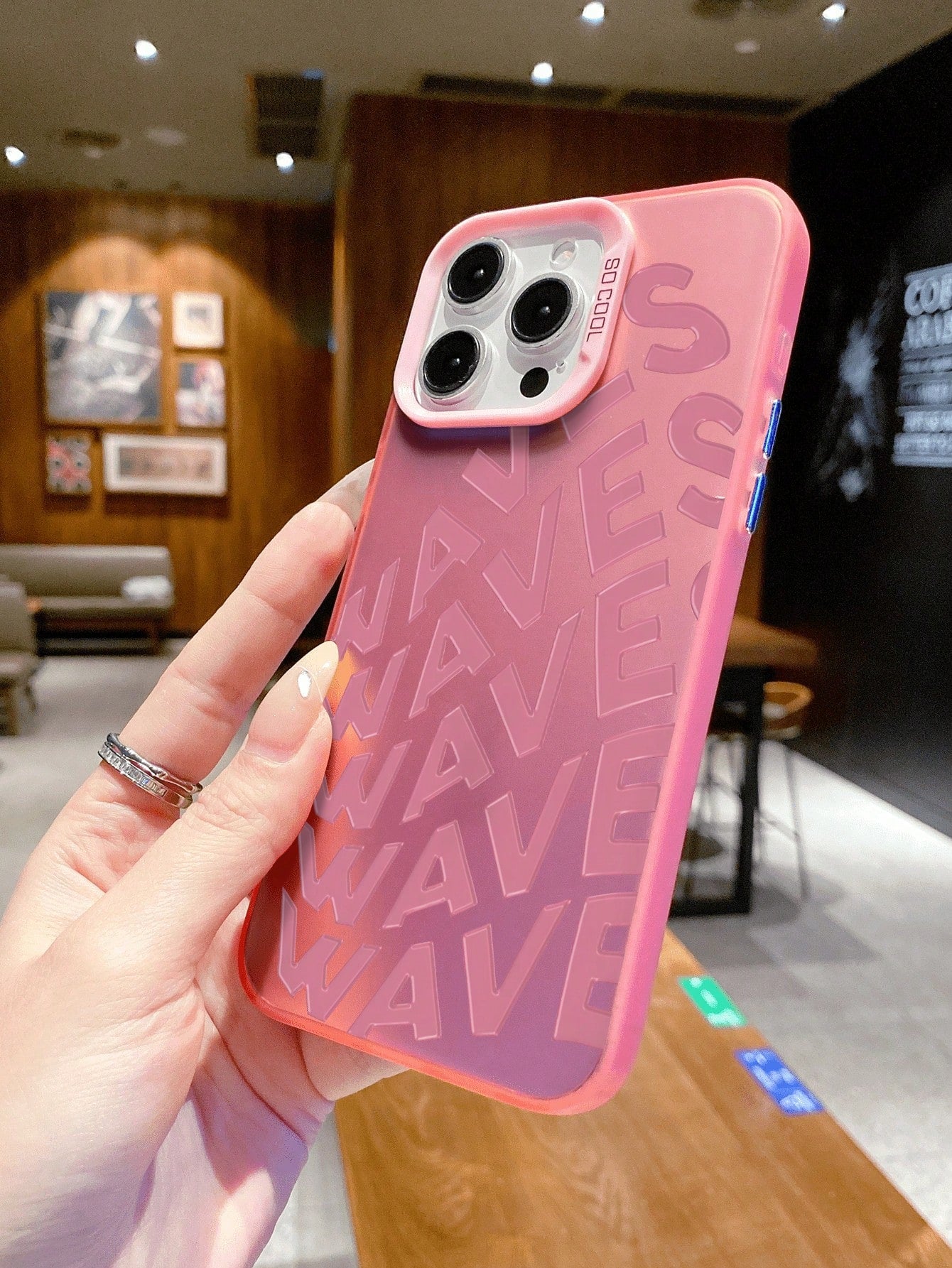 Compatible With IPhone 16, 15, 14, 13, 12, 11 Pro Max// Redmi/ OPPO/ Infinix Series, 1pc Fashionable Personalized Waves English Flat Printing Pattern, Anti-Fall, Anti-Fingerprint, Anti-Shock, With