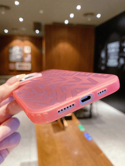 Compatible With IPhone 16, 15, 14, 13, 12, 11 Pro Max// Redmi/ OPPO/ Infinix Series, 1pc Fashionable Personalized Waves English Flat Printing Pattern, Anti-Fall, Anti-Fingerprint, Anti-Shock, With