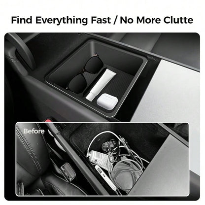 Console Organizer 5PCS Compatible With Tesla Model Y Juniper2026, Armrest Storage Tray, Hidden Storage Box, Cup Holder, Phone Holder – Interior Accessories For New Model Y/3 2025