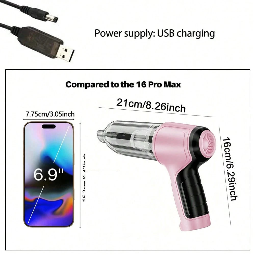 Cordless Handheld Car Vacuum Cleaner, Mini Portable Wireless Auto Vacuum, Lightweight & Mini Compact Design, Easy Carry Car Interior Cleaner, Washable Filter, 6 Accessories Kit, Multi-Nozzle, Car Acce