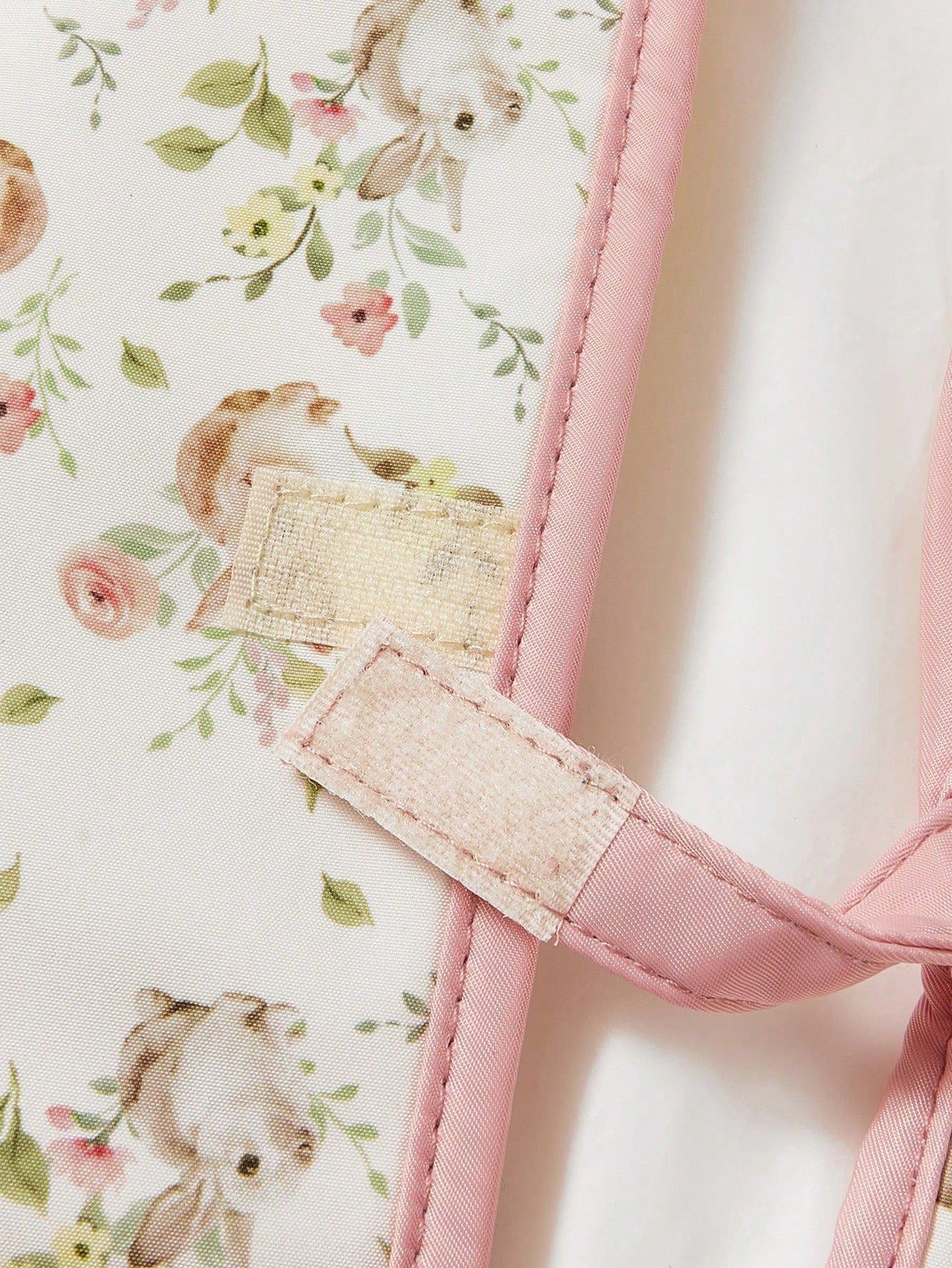 Cozy Pixies 1pc Floral Rabbit Adorable Ruffle Oxford Cloth Baby Diaper Pad, New Fashionable Convenient Baby Waterproof Changing Pad, Portable For Outdoor & Casual Use