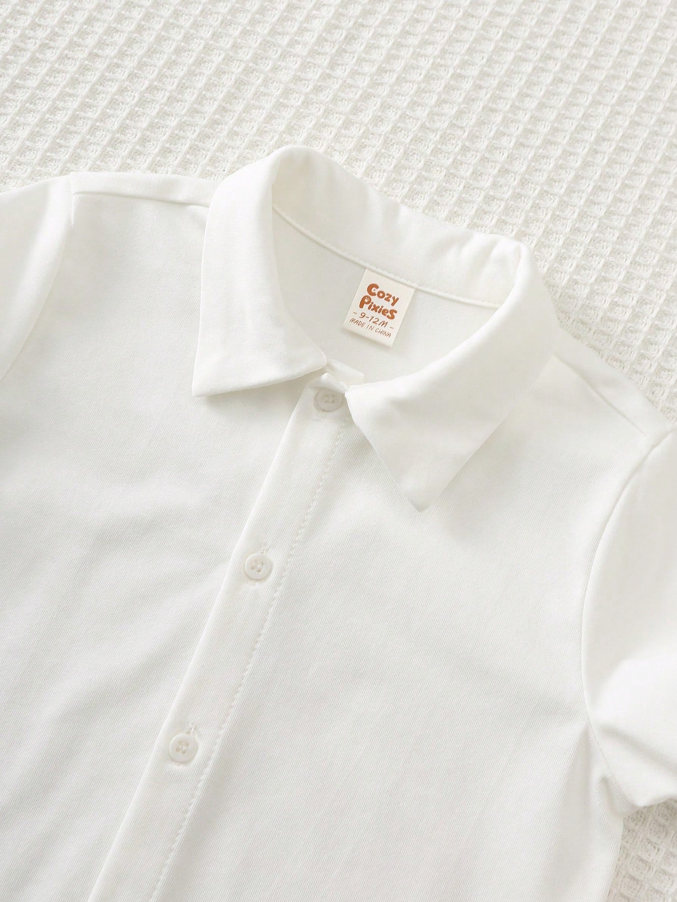 Cozy Pixies Baby Boy Baby Boy Khaki Knit Soft Waffle Fabric Horse Logo Embroidered Gentleman Vest White Short Sleeve Shirt Elastic Waist Shorts 3pcs Set Suitable For Summer Autumn All Seasons Multiple