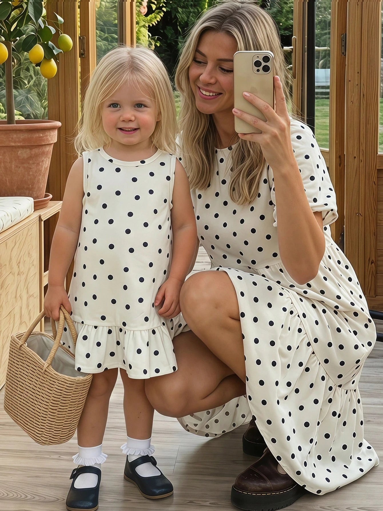 Cozy Pixies Babygirl Cute Polka Dot Ruffle Hem Sleeveless Casual Vacation Dress, Summer