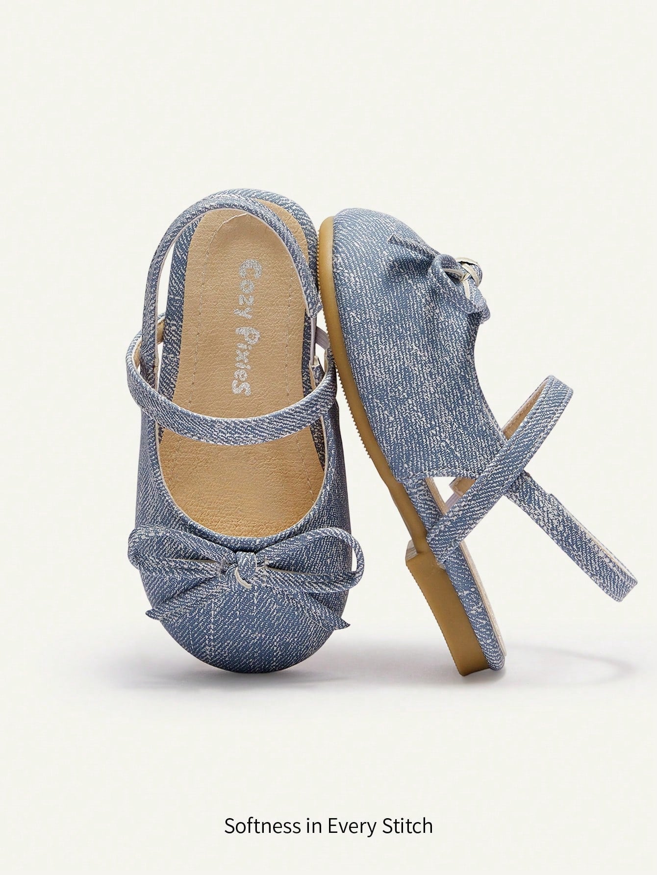 Cozy Pixies Fashionable Versatile Casual Party Fun Princess Style Cute Bow Mule Shoes Princess Wedding Season College Style Girl Baby Flat Shoes Holiday Season