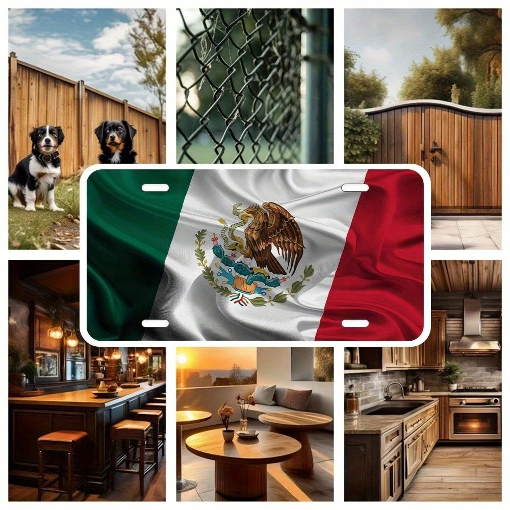 CP2D Flat- Old Fashion Mexican Aluminum Wall Hanging Decorative Sign- 12x 6inch,Easy To Install, Multi-Purpose Metal Sign Home, Room And Place Decoration, Home Decoration