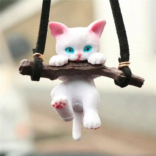 Creative Tree Branch Cat Rearview Mirror Hanging Ornament, Minimalist Car Interior Decoration, Car Hanging Accessory