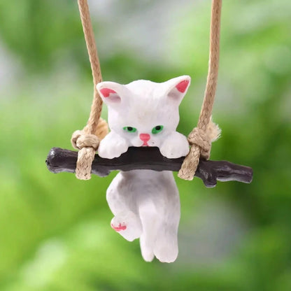 Creative Tree Branch Cat Rearview Mirror Hanging Ornament, Minimalist Car Interior Decoration, Car Hanging Accessory