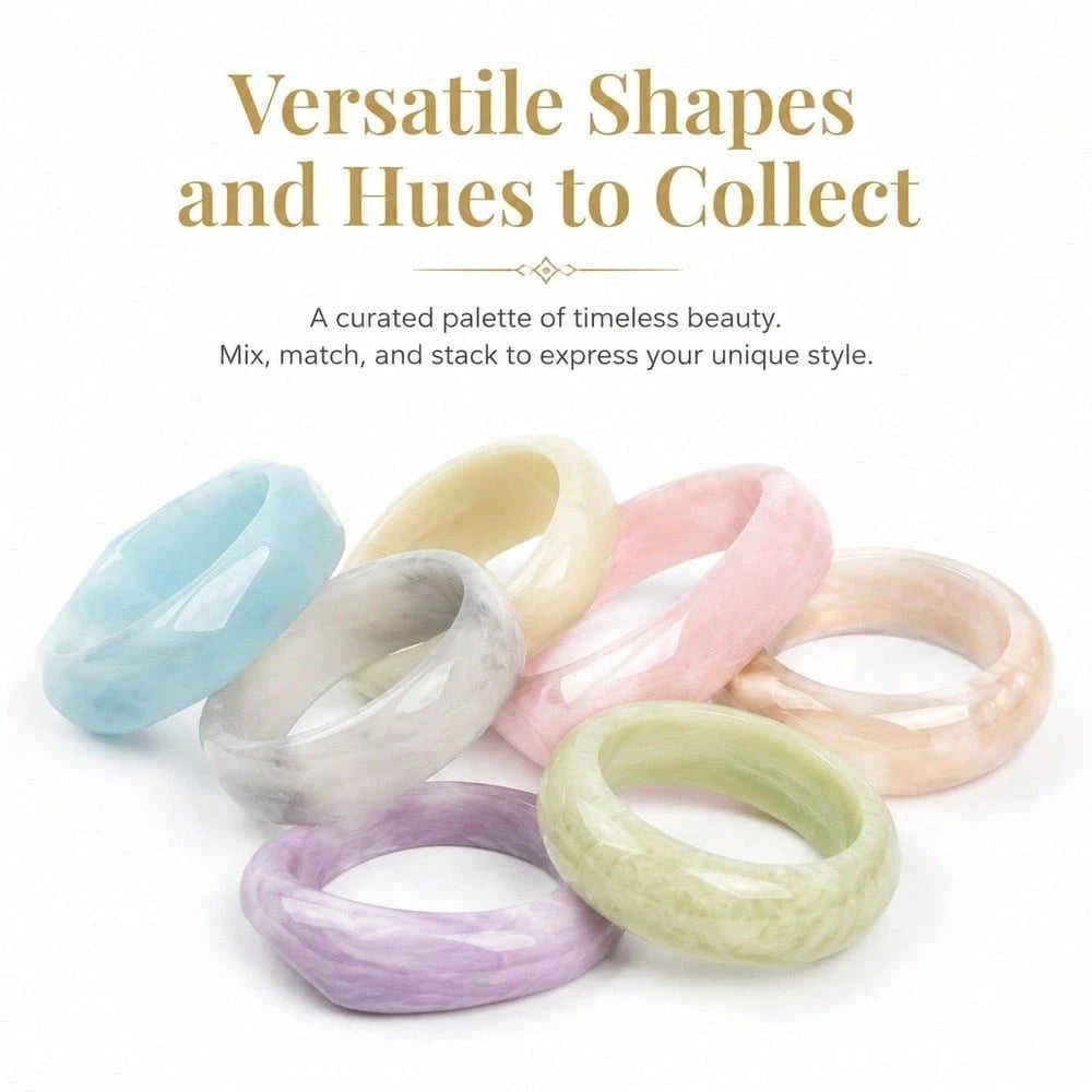 Crystal Clear And Creamy Off White Stackable Chunky Bangle Bracelet Set Minimalist Chic Modern Aesthetic Fashion Jewelry For Women