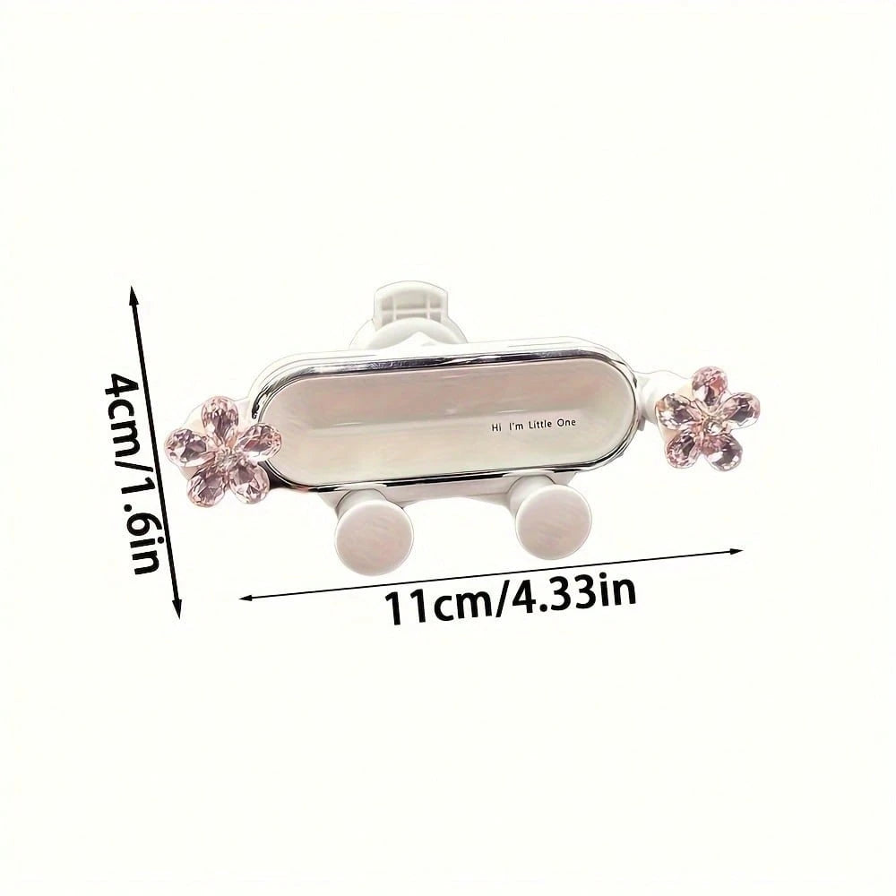 Crystal Flower Transparent Flower Car Phone Holder, Adjustable Car Navigation Phone Holder Hook Mount, Universal Fit