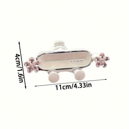 Crystal Flower Transparent Flower Car Phone Holder, Adjustable Car Navigation Phone Holder Hook Mount, Universal Fit