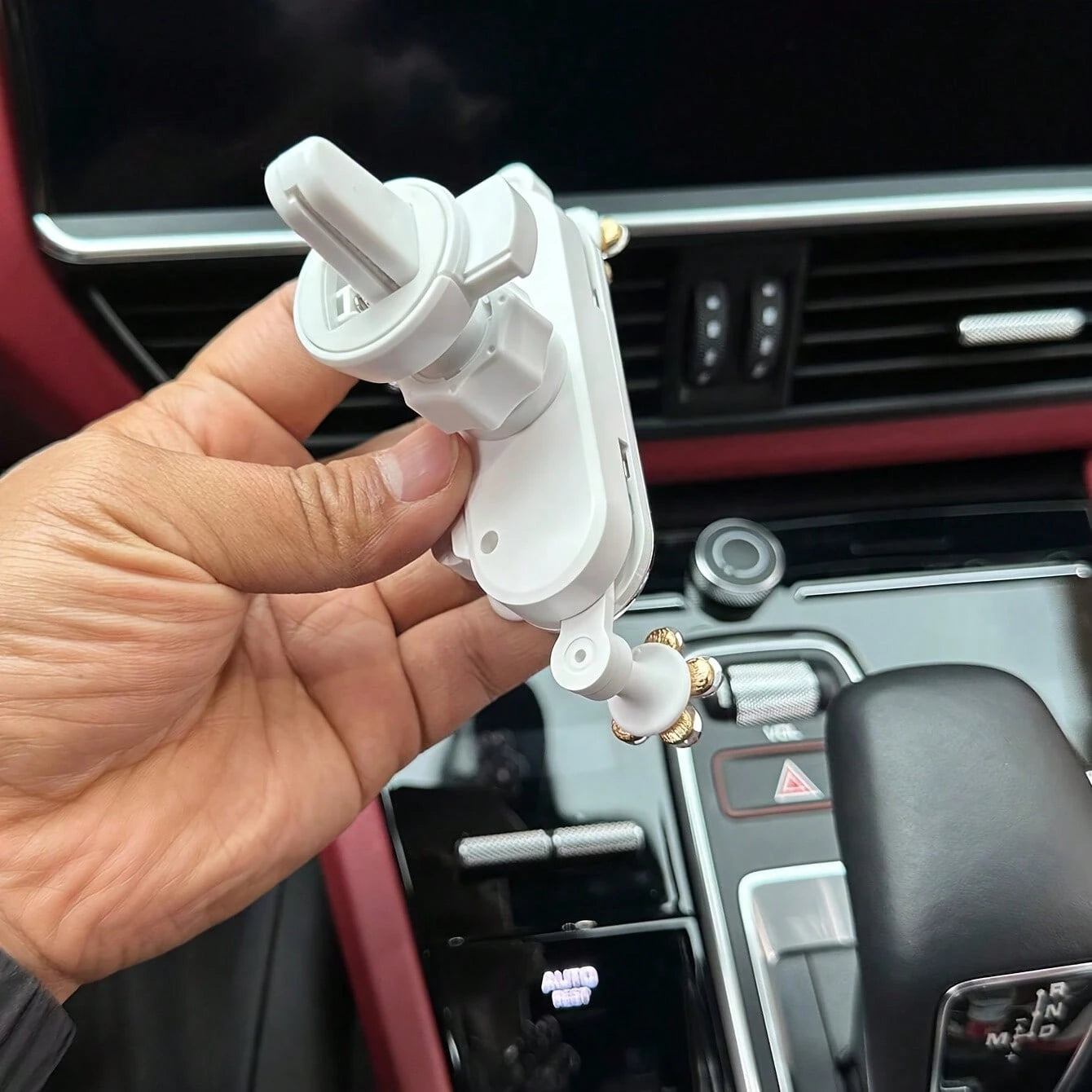 Crystal Flower Transparent Flower Car Phone Holder, Adjustable Car Navigation Phone Holder Hook Mount, Universal Fit