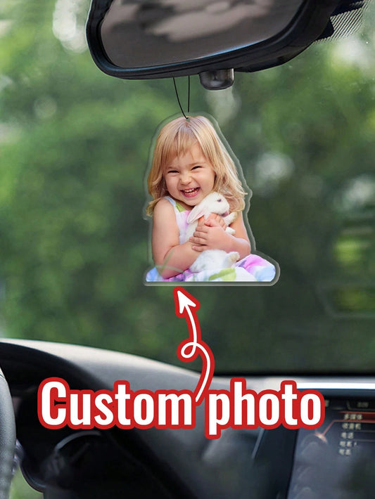 Custom Acrylic Picture Car Pendants,Personalized Cute Kids Car Accessories,Customized Car Ornaments,Customizable Birthday Gifts With Photos, Boy, Girl