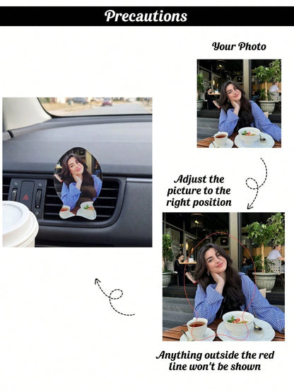 Custom Car Air Vent Photo Decor, Personalized Car AC Vent Photo Ornament, Women's Car Interior Accessories, Car Interior Decoration, Aesthetic Car Decor, Anniversary Gift