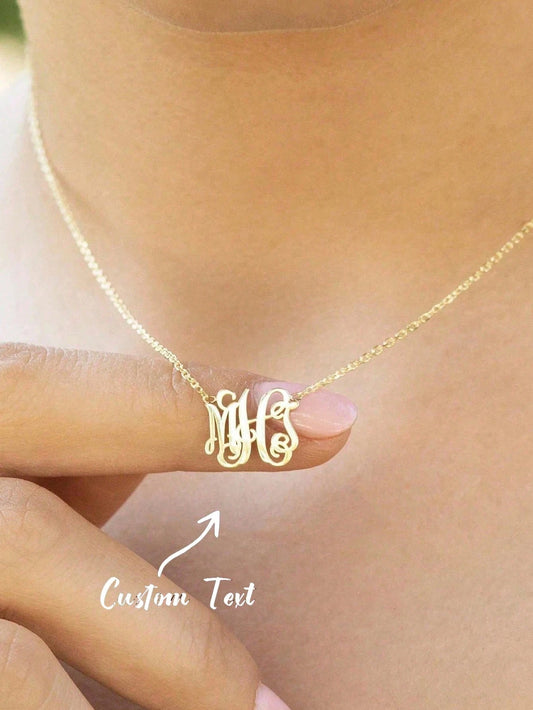 Custom Letter Initial Necklace Unisex Personalized Name Stainless Steel Pendant Exaggerated Style Customized Jewelry Best Friend Gift
