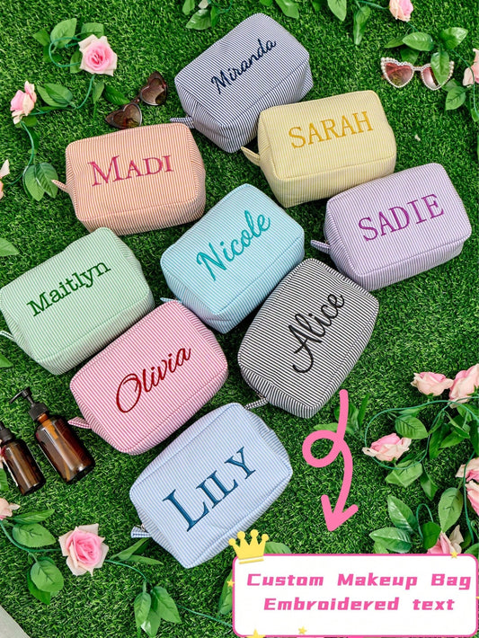 Custom Makeup Bag, Bridal Shower Gift, Personalized Bridesmaid Gifts, Wedding Gift, Travel Toiletry Bag, Cosmetic Bag, Birthday Gift For Her, Monogrammed Toiletry Bag, Christmas Beauty Accessories, Mo