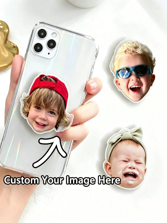 Custom Photo Acrylic Phone Stand, Telescopic Foldable Car Air Cushion Mount, Suitable For Phone, Tablet, Car, Perfect Gift For Family, Friends, Partner