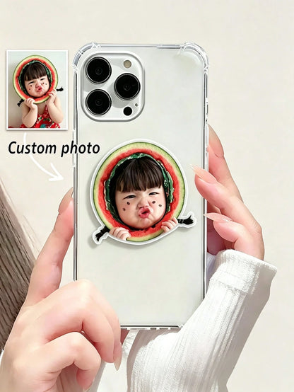 Custom Photo Acrylic Phone Stand, Telescopic Foldable Car Air Cushion Mount, Suitable For Phone, Tablet, Car, Perfect Gift For Family, Friends, Partner