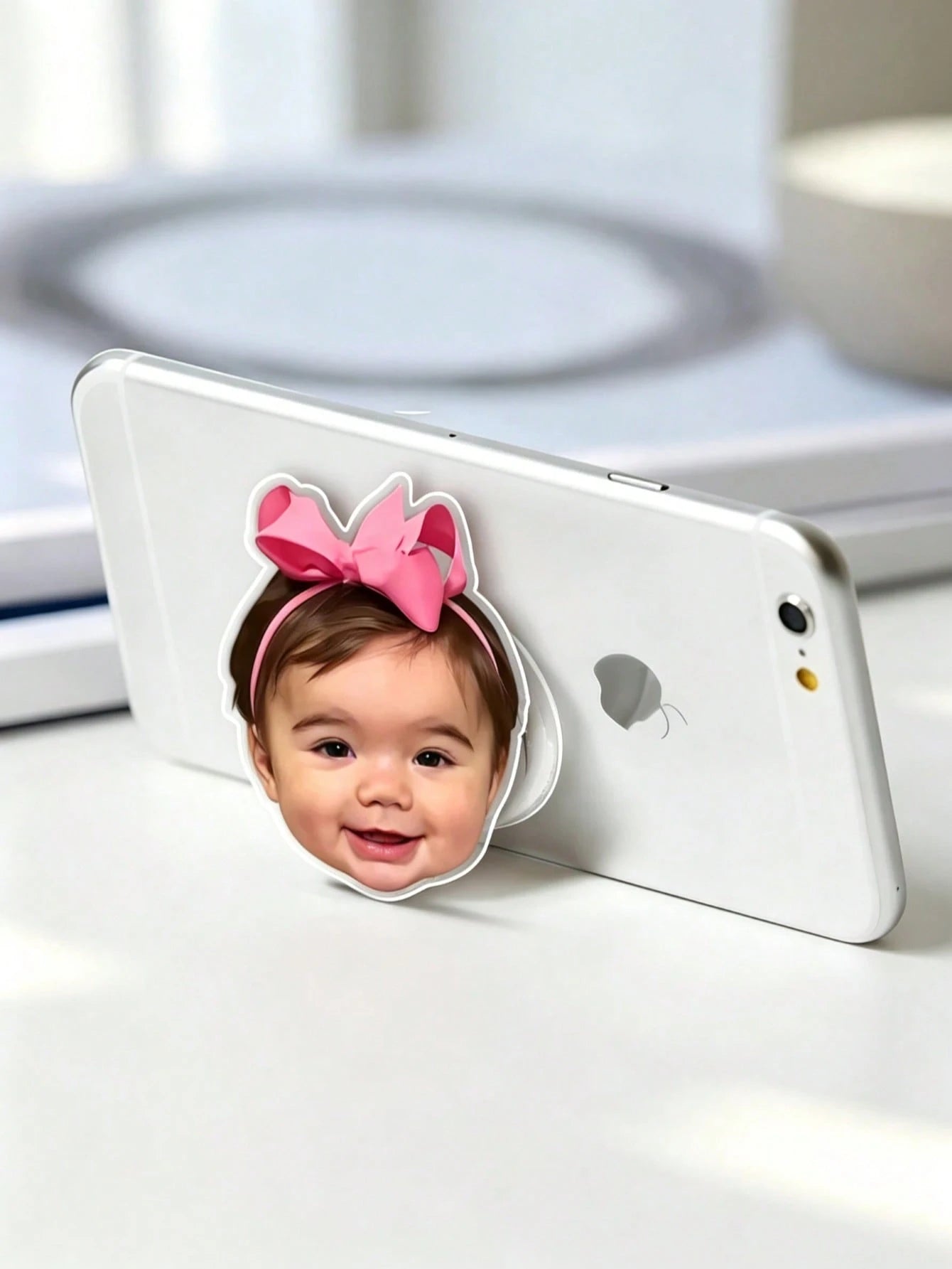 Custom Photo Acrylic Phone Stand, Telescopic Foldable Car Air Cushion Mount, Suitable For Phone, Tablet, Car, Perfect Gift For Family, Friends, Partner