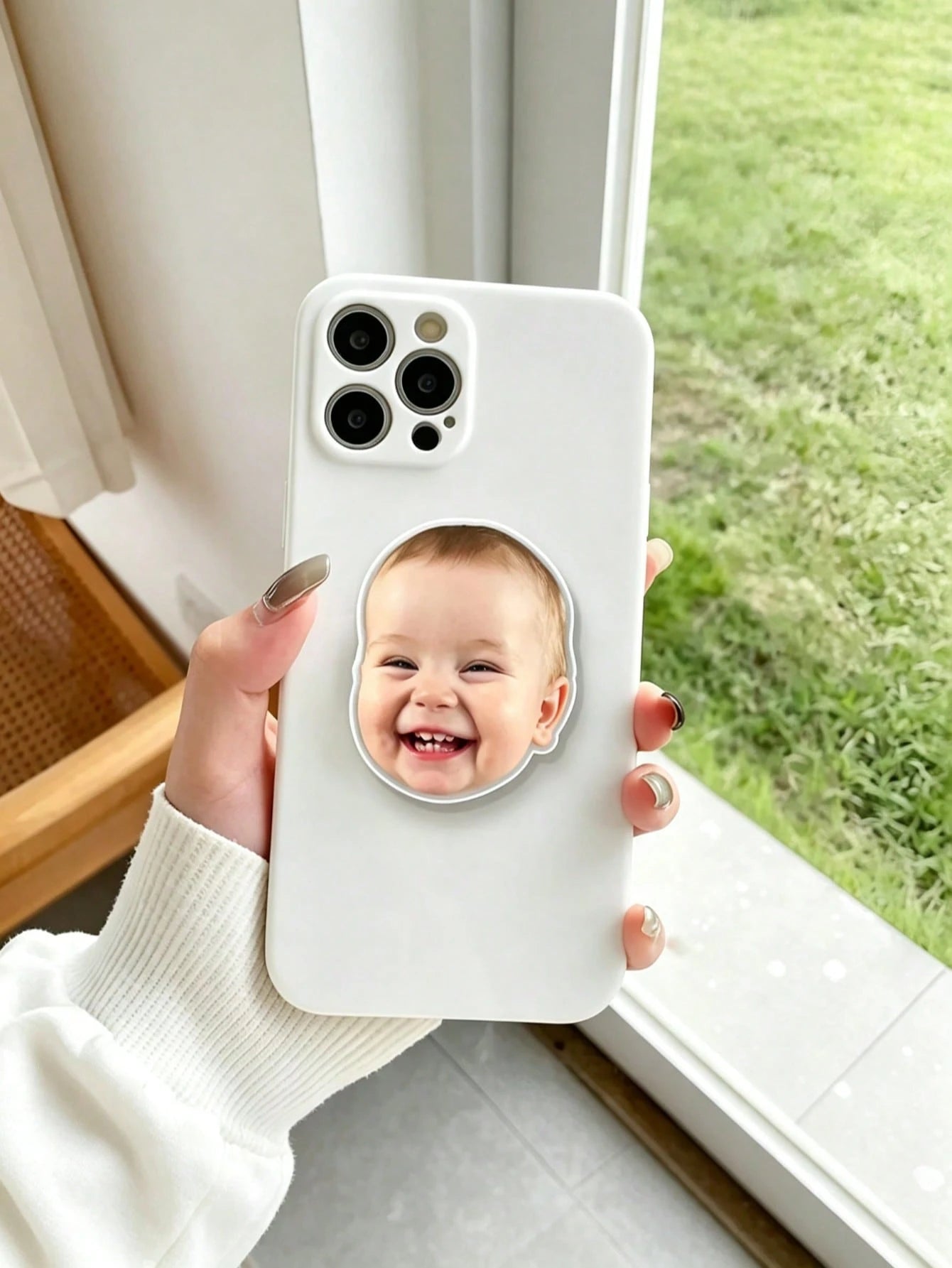 Custom Photo Acrylic Phone Stand, Telescopic Foldable Car Air Cushion Mount, Suitable For Phone, Tablet, Car, Perfect Gift For Family, Friends, Partner
