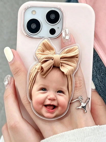 Custom Photo Acrylic Phone Stand, Telescopic Foldable Car Air Cushion Mount, Suitable For Phone, Tablet, Car, Perfect Gift For Family, Friends, Partner