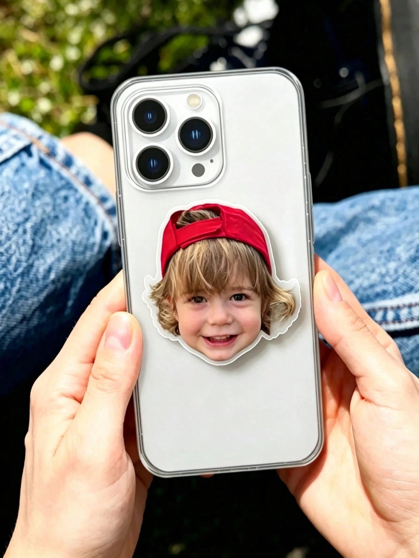Custom Photo Acrylic Phone Stand, Telescopic Foldable Car Air Cushion Mount, Suitable For Phone, Tablet, Car, Perfect Gift For Family, Friends, Partner